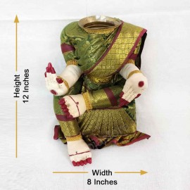 Ammavari Idol (Green Colour with Maroon Border) (12 Inchs)